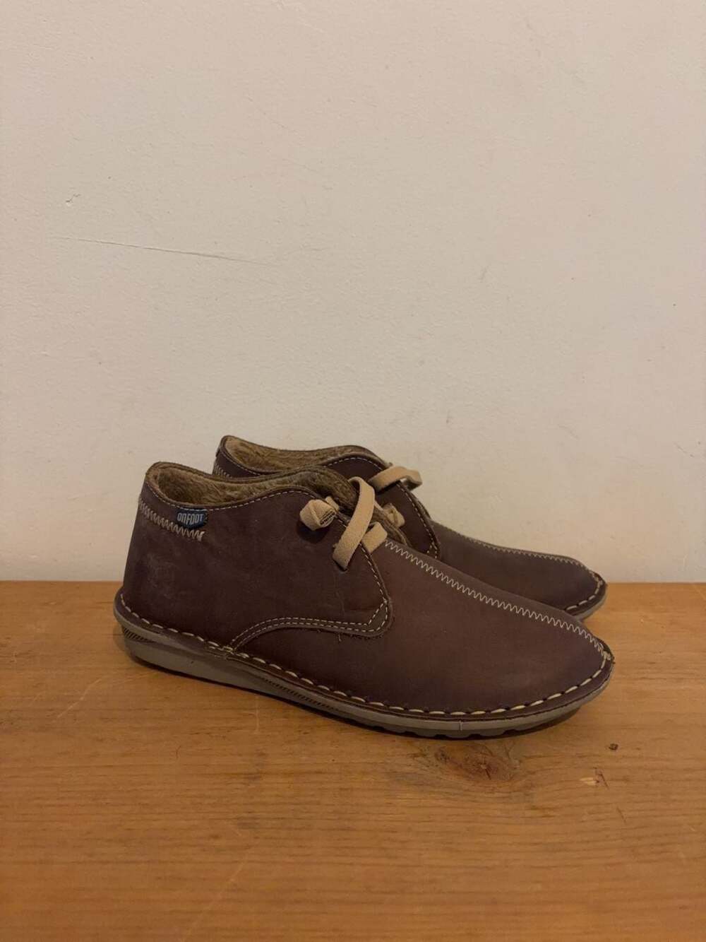 On Foot Made in Spain Leather Shearling Lined Chukka Boots